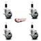 Service Caster 3.5'' Thermoplastic Rubber Swivel 1-3/8'' Expanding Stem Caster Set with Brake, 4PK SCC-EX20S3514-TPRB-TLB-138-4 - alternate 3